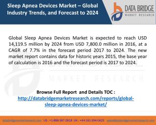 Global Sleep Apnea Devices Market â€“ Industry Trends and Forecast to 2024