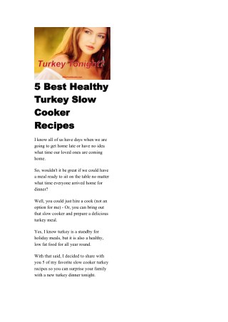 5 Best Healthy Turkey Slow Cooker Recipes