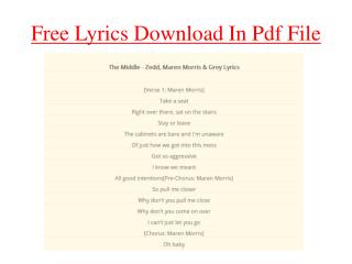 Free Lyrics Download In Pdf File