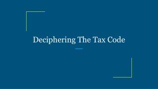 Deciphering The Tax Code