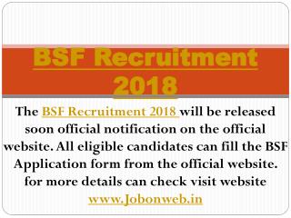 BSF Recruitment 2018