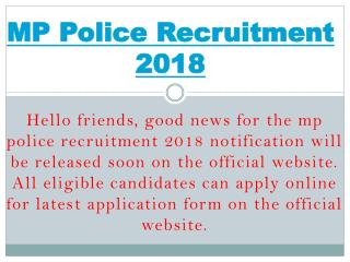 MP Police Recruitment 2018