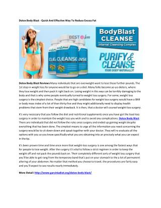 Detox Body Blast - Eliminate All Toxins From Body