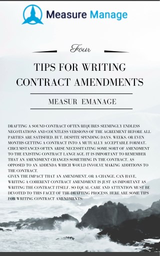 four Tips for Writing Contract Amendments