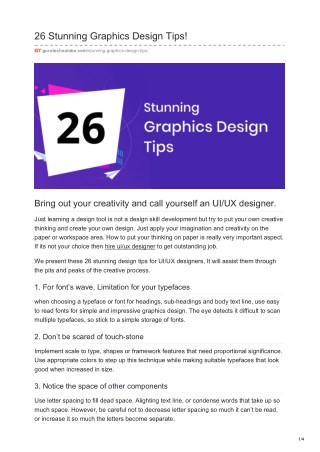 26 Stunning Graphics Design Tips