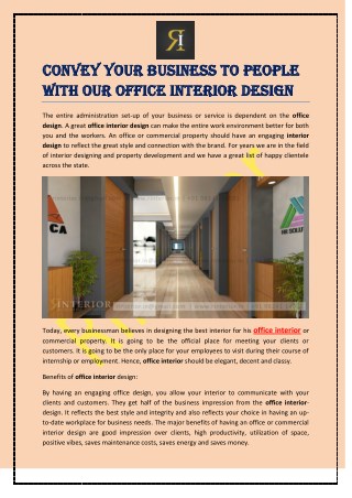 Convey your Business to People with our Office Interior Design