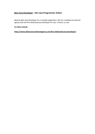 Best Java Developer - Hire Java Programmer Online