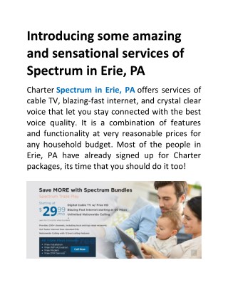 Introducing some amazing and sensational services of Spectrum in Erie, PA