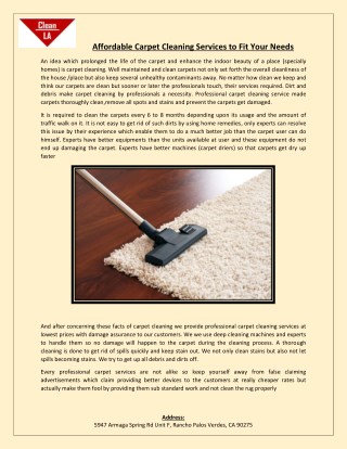Carpet Cleaning In Torrance