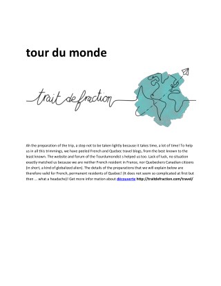 tour du monde
