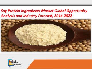 Soy Protein Ingredients Market Global Opportunity Analysis and Industry Forecast, 2014-2022
