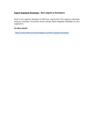 Expert Angularjs Developer - Best angular js developers