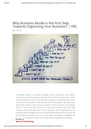 Why Business Model is the First Step Towards Organizing Your Business? | YRC