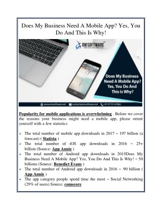 Does My Business Need A Mobile App? Yes, You Do And This Is Why!