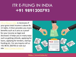 File income tax return online in India 91 9891200793