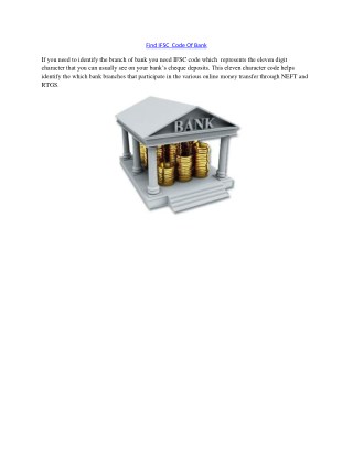 Find IFSC Code Of Axis bank