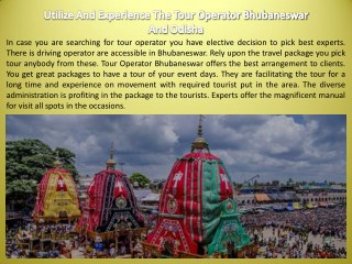 Utilize And Experience The Tour Operator Bhubaneswar And Odisha
