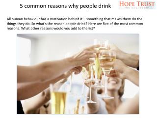 5 common reasons why people drink