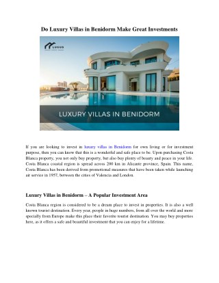 luxury villas in benidorm