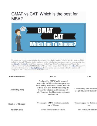 GMAT vs CAT: Which is the best for MBA?