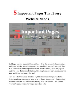 5 Important Pages That Every Website Needs