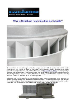 Why is Structural Foam Molding So Reliable?