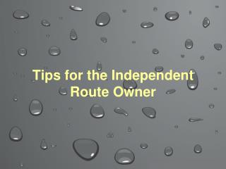 Tips for the Independent Route Owner