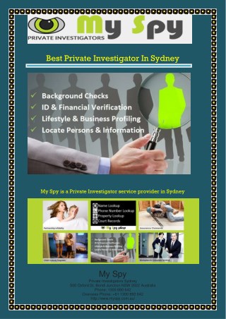 Best Private Investigator In Sydney