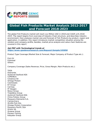 Future and Growth of Fish Products Market by 2023