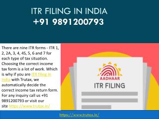 Which income tax return should I select for ITR filing in India? 09891200793