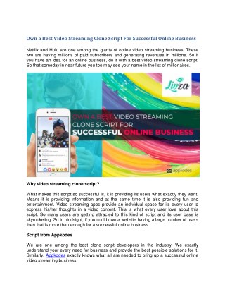 Own a Best Video Streaming Clone Script For Successful Online Business
