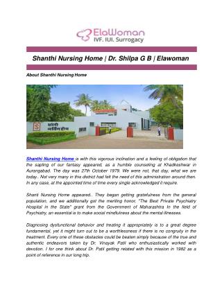 Shanthi Nursing Home | Dr. Shilpa G B | Elawoman