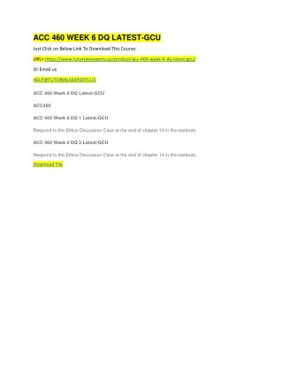 ACC 460 WEEK 6 DQ LATEST-GCU