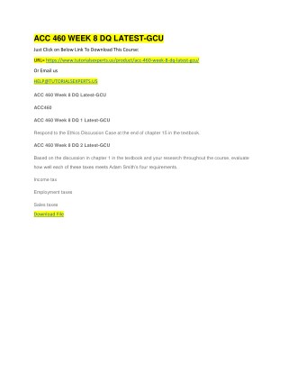 ACC 460 WEEK 8 DQ LATEST-GCU