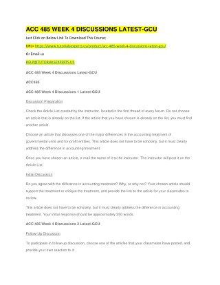 ACC 485 WEEK 4 DISCUSSIONS LATEST-GCU