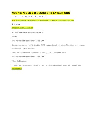 ACC 485 WEEK 5 DISCUSSIONS LATEST-GCU