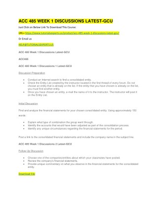 ACC 485 WEEK 1 DISCUSSIONS LATEST-GCU