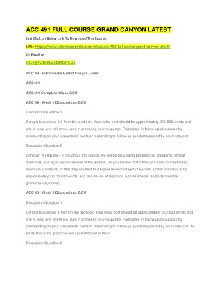 ACC 491 FULL COURSE GRAND CANYON LATEST