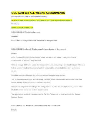GCU ADM 632 ALL WEEKS ASSIGNMENTS