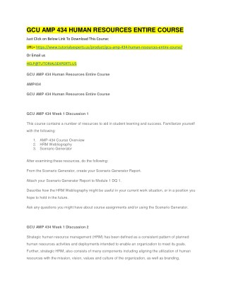 GCU AMP 434 HUMAN RESOURCES ENTIRE COURSE