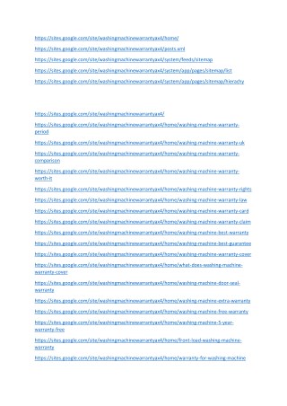 Washing Machine Warranty URL's