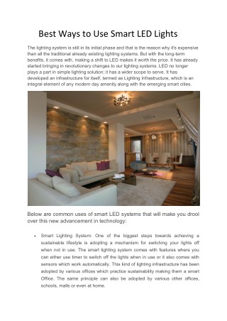 Best Ways to Use Smart LED Lights
