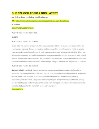 BUS 372 GCU TOPIC 2 DQS LATEST