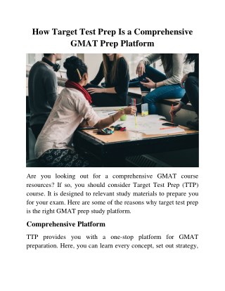 How Target Test Prep Is a Comprehensive GMAT Prep Platform