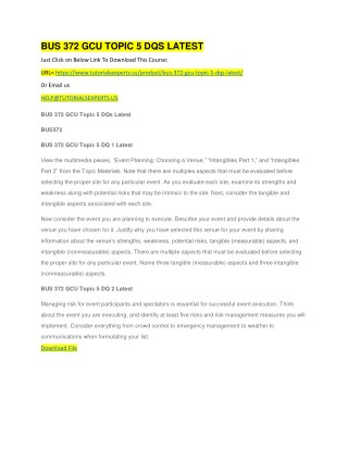 BUS 372 GCU TOPIC 5 DQS LATEST