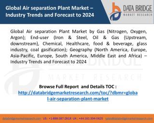 Global Air separation Plant Market â€“ Industry Trends and Forecast to 2024