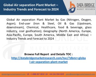 Global Air separation Plant Market â€“ Industry Trends and Forecast to 2024