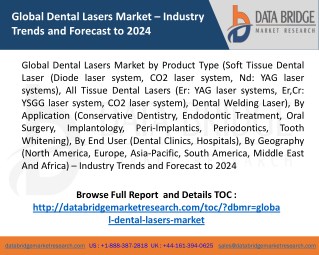 Global Dental Lasers Market â€“ Industry Trends and Forecast to 2024