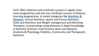 Nutrition Programmes, Nutrition Professional Diploma