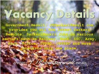 Vacancy Details